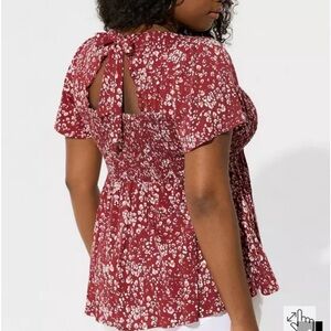 TORRID SMOCKED BABYDOLL TOP